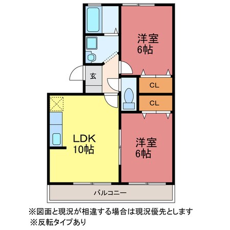 リヴェール後田の物件間取画像